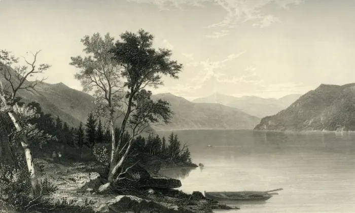Framed Print : Lake George, 1874. Creator: Robert Hinshelwood Framed Print : Lake George, 1874. Creator: Robert Hinshelwood