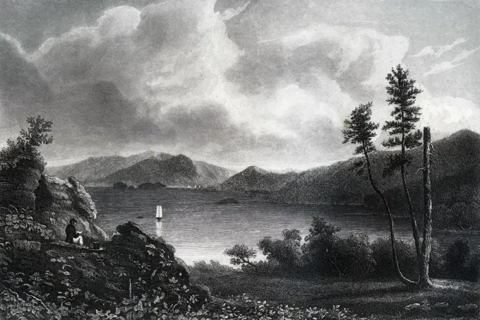 Framed Print : Lake George, New York, 1855 Framed Print : Lake George, New York, 1855