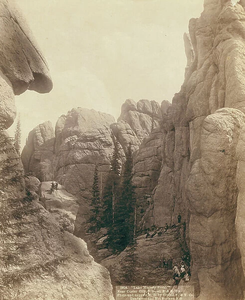 Lake Harney Peaks, near Custer City, SD, on B & M Ry, 1891. Creator: John C. H. Grabill. Lake Harney Peaks, near Custer City, SD, on B & M Ry, 1891. Creator: John C. H. Grabill