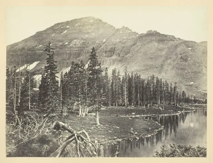 Framed Print : Lake at the Head of Bear River, Uintah Mountain, 1868 / 69. Creator: Andrew Joseph Russell Framed Print : Lake at the Head of Bear River, Uintah Mountain, 1868 / 69. Creator: Andrew Joseph Russell