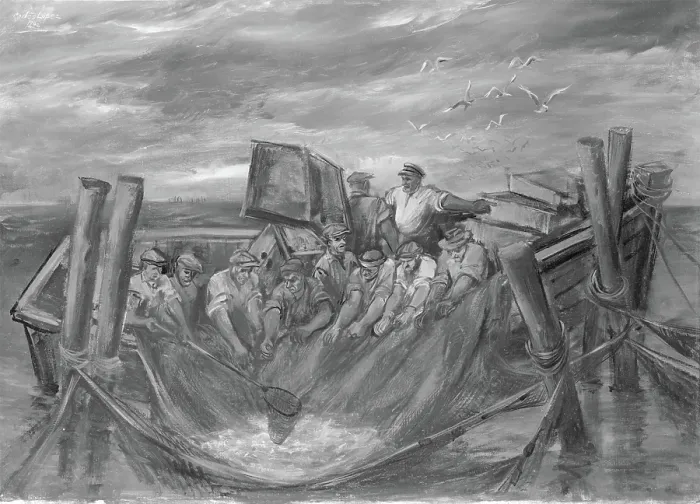 Framed Print : Lake Huron Fishermen, 1942. Creator: Carlos Lopez Framed Print : Lake Huron Fishermen, 1942. Creator: Carlos Lopez