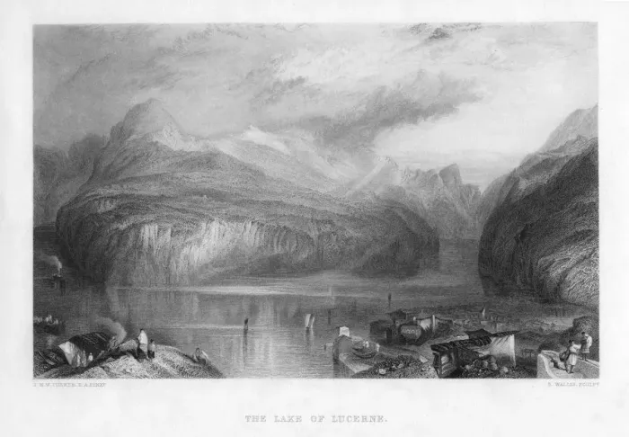 Framed Print : The Lake of Lucerne, 19th century. Artist: R Wallis Framed Print : The Lake of Lucerne, 19th century. Artist: R Wallis