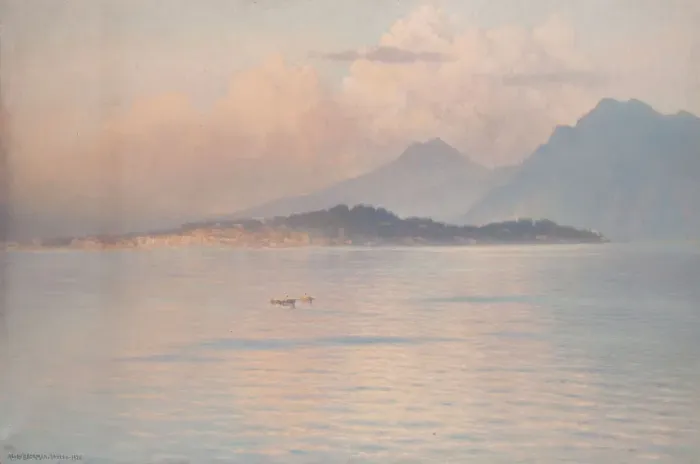Framed Print : Lake Maggiore, Pallanza, 1926. Creator: Henry Brokman Framed Print : Lake Maggiore, Pallanza, 1926. Creator: Henry Brokman