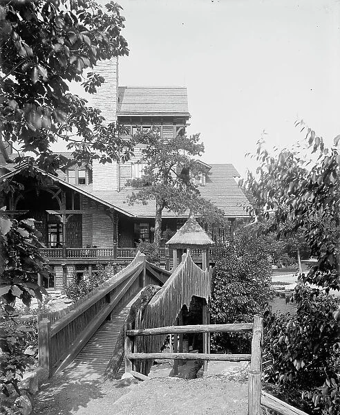 Lake Mohonk Mountain House, N.Y. rustic bridge, between 1895 and 1910. Creator: Unknown