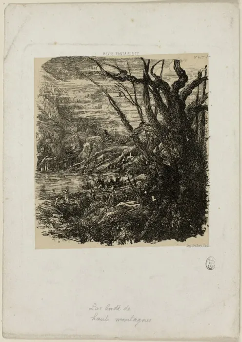 Framed Print : Lake in the Mountains, from Revue Fantaisiste, n. d. Creator: Rodolphe Bresdin Framed Print : Lake in the Mountains, from Revue Fantaisiste, n. d. Creator: Rodolphe Bresdin