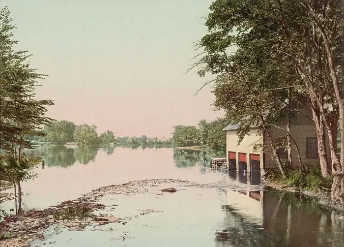 Framed Print : The Lake at Mt. Holyoke College, South Hadley, c1900. Creator: Unknown Framed Print : The Lake at Mt. Holyoke College, South Hadley, c1900. Creator: Unknown