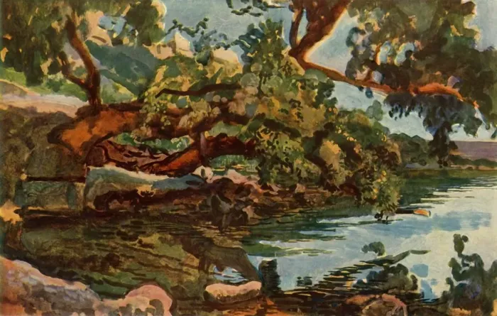 Framed Print : Lake Nemi, 1830s? (1965). Creator: Aleksandr Ivanov Framed Print : Lake Nemi, 1830s? (1965). Creator: Aleksandr Ivanov