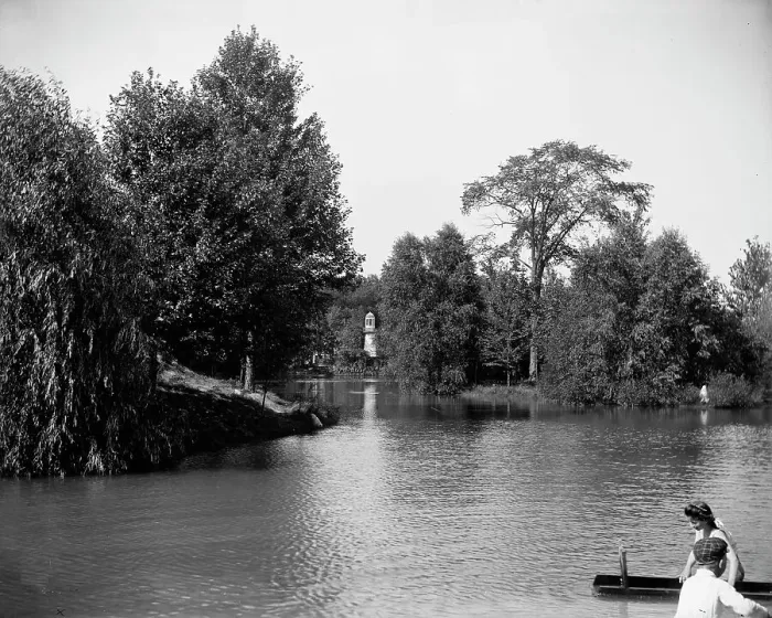 Framed Print : The Lake, Palmer Park, Detroit, between 1900 and 1910. Creator: Unknown Framed Print : The Lake, Palmer Park, Detroit, between 1900 and 1910. Creator: Unknown