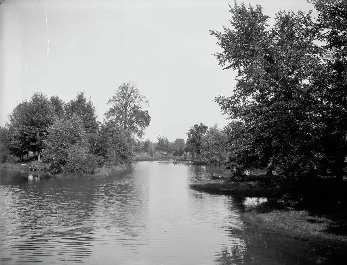 Framed Print : Lake, Palmer Park, Detroit, The, between 1900 and 1906. Creator: Unknown Framed Print : Lake, Palmer Park, Detroit, The, between 1900 and 1906. Creator: Unknown