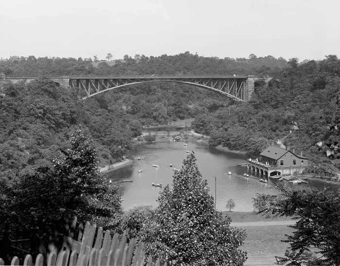 Framed Print : Lake and Panther Hollow from across ravine, Pittsburgh, Pa. between 1900 and 1920. Creator: Unknown Framed Print : Lake and Panther Hollow from across ravine, Pittsburgh, Pa. between 1900 and 1920. Creator: Unknown