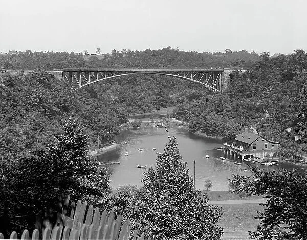 Lake and Panther Hollow from across ravine, Pittsburgh, Pa. between 1900 and 1920. Creator: Unknown