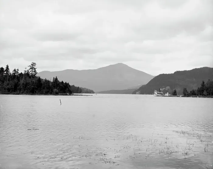 Framed Print : Lake Placid and Whiteface Mountain, Adirondack Mts. N.Y. between 1900 and 1910. Creator: Unknown Framed Print : Lake Placid and Whiteface Mountain, Adirondack Mts. N.Y. between 1900 and 1910. Creator: Unknown
