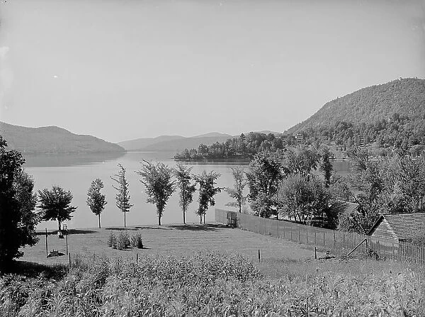 Lake and Rogers Rock from the north, Lake George, N.Y. The, c1904. Creator: Unknown
