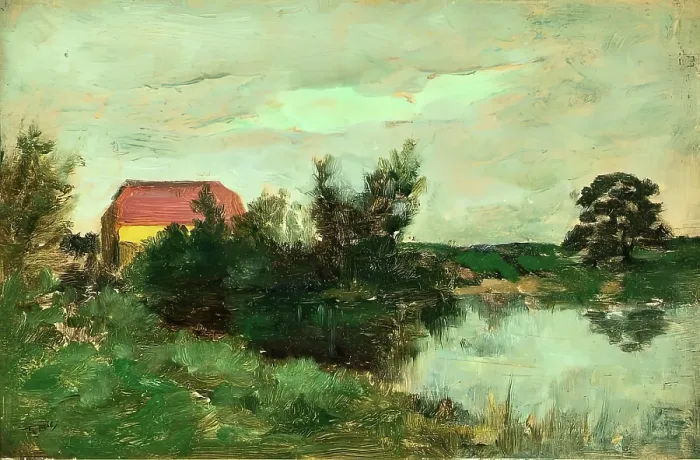 Framed Print : A Lake Scene, 1900-1923. Creator: William York Macgregor Framed Print : A Lake Scene, 1900-1923. Creator: William York Macgregor