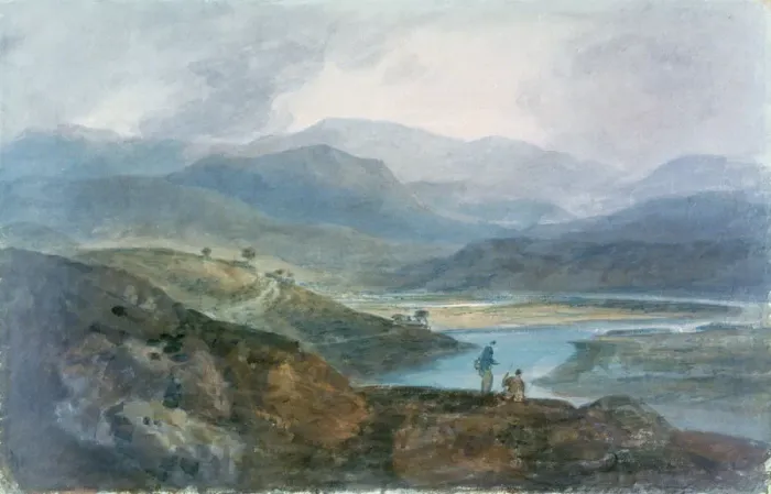 Framed Print : Lake, Scotland, 1801-1802. Artist: JMW Turner Framed Print : Lake, Scotland, 1801-1802. Artist: JMW Turner