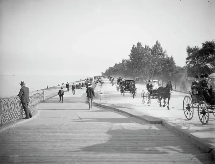 Framed Print : Lake Shore Drive, Lincoln Park, Chicago, Ill. c1905. Creator: Unknown Framed Print : Lake Shore Drive, Lincoln Park, Chicago, Ill. c1905. Creator: Unknown