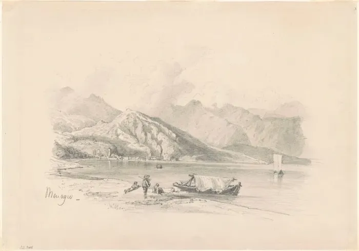 Framed Print : Lake Shore, Menaggio [recto], 1869. Creator: John Singer Sargent