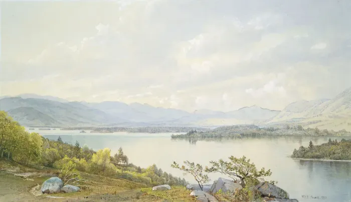 Framed Print : Lake Squam and the Sandwich Mountains, 1872. Creator: William Trost Richards Framed Print : Lake Squam and the Sandwich Mountains, 1872. Creator: William Trost Richards
