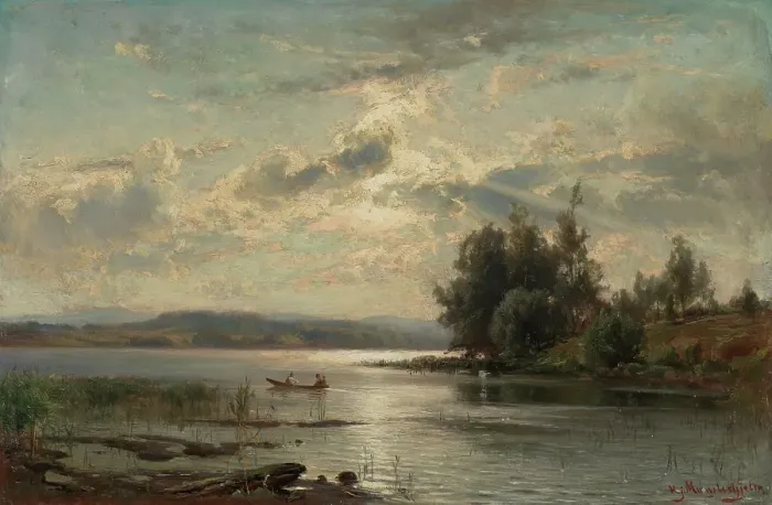 Framed Print : Lake in Tavastland, Before 1890. Creator: Hjalmar Munsterhjelm Framed Print : Lake in Tavastland, Before 1890. Creator: Hjalmar Munsterhjelm