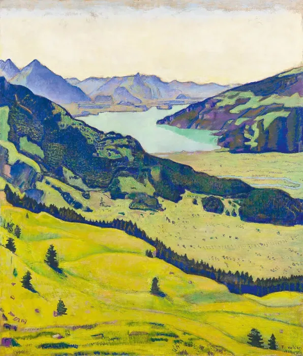 Framed Print : Lake Thun, seen from Breitlauenen, 1906. Creator: Hodler, Ferdinand (1853-1918) Framed Print : Lake Thun, seen from Breitlauenen, 1906. Creator: Hodler, Ferdinand (1853-1918)