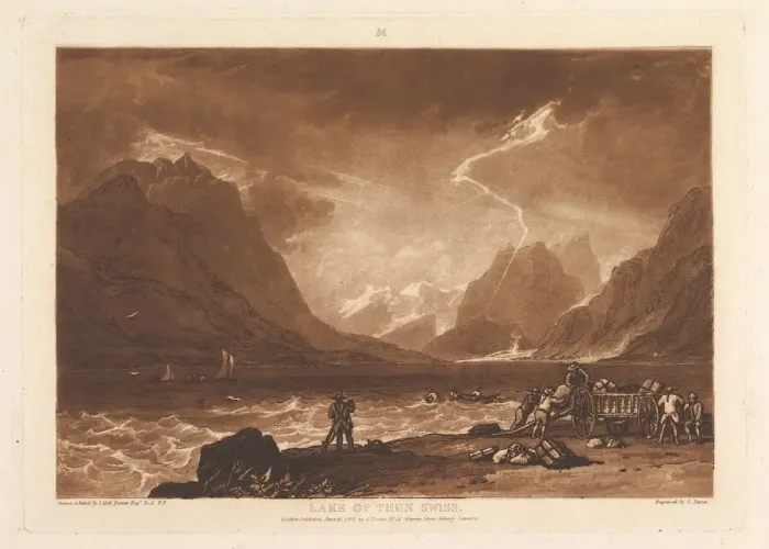 Framed Print : Lake of Thun, Swiss (Liber Studiorum, part III, plate 15), June 10, 1808 Framed Print : Lake of Thun, Swiss (Liber Studiorum, part III, plate 15), June 10, 1808