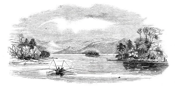 Lake trout fishing, in Derwentwater, 1844. Creator: Unknown