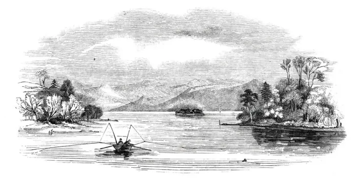 Framed Print : Lake trout fishing, in Derwentwater, 1844. Creator: Unknown Framed Print : Lake trout fishing, in Derwentwater, 1844. Creator: Unknown
