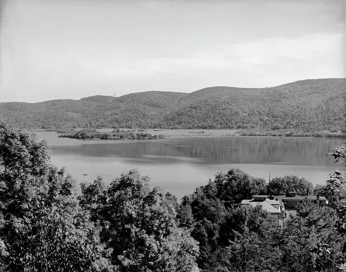 Framed Print : The Lake from upper cottage, Rogers Rock, Lake George, N.Y. between 1900 and 1910. Creator: William H. Jackson Framed Print : The Lake from upper cottage, Rogers Rock, Lake George, N.Y. between 1900 and 1910. Creator: William H. Jackson
