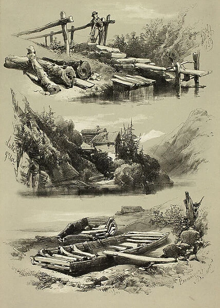 Lake of Uri and Brunnen, from Picturesque Selections, 1859