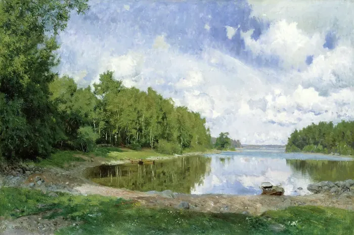 Framed Print : Lake View at Engelsberg, Västmanland, 1893. Creator: Olof Per Ulrik Arborelius Framed Print : Lake View at Engelsberg, Västmanland, 1893. Creator: Olof Per Ulrik Arborelius