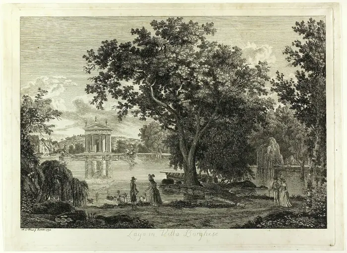 Framed Print : Lake in Villa Borghese, 1793. Creator: Albert Christoph Dies Framed Print : Lake in Villa Borghese, 1793. Creator: Albert Christoph Dies