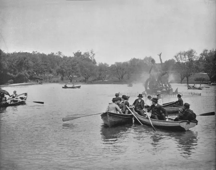 Framed Print : Lake in Wade Park, Cleveland, Ohio, c1897. Creator: Unknown Framed Print : Lake in Wade Park, Cleveland, Ohio, c1897. Creator: Unknown