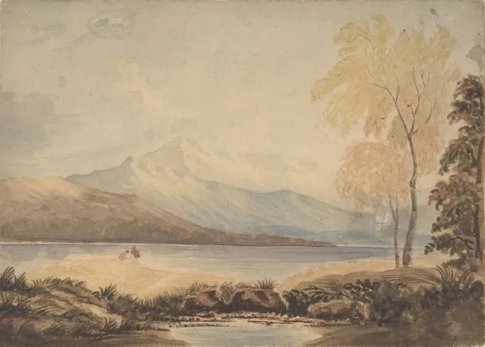 Framed Print : Lakeland Landscape, early 19th century. Creator: Formerly attributed to Copley Fielding Framed Print : Lakeland Landscape, early 19th century. Creator: Formerly attributed to Copley Fielding