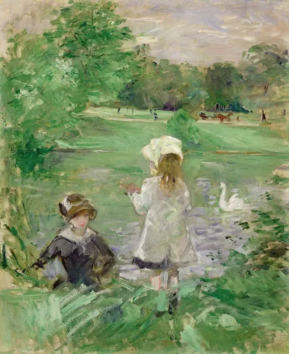 Framed Print : On the lakeside (Au bord du lac), 1883. Artist: Morisot, Berthe (1841-1895) Framed Print : On the lakeside (Au bord du lac), 1883. Artist: Morisot, Berthe (1841-1895)