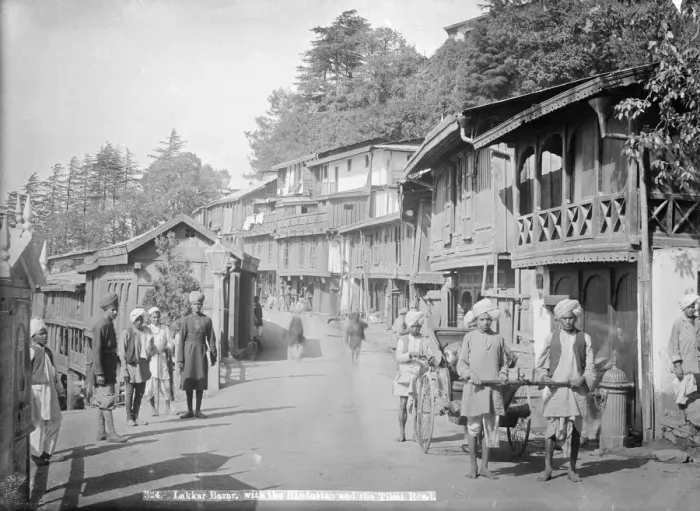 Framed Print : Lakkar Bazaar, with the Hindustan and the Tibet road, Simla, India, 20th century Framed Print : Lakkar Bazaar, with the Hindustan and the Tibet road, Simla, India, 20th century