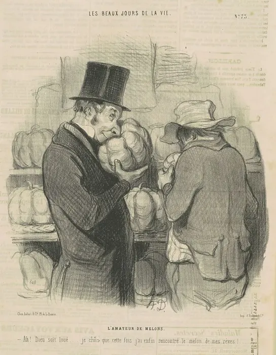 Framed Print : L'amateur de melons, 19th century. Creator: Honore Daumier Framed Print : L'amateur de melons, 19th century. Creator: Honore Daumier