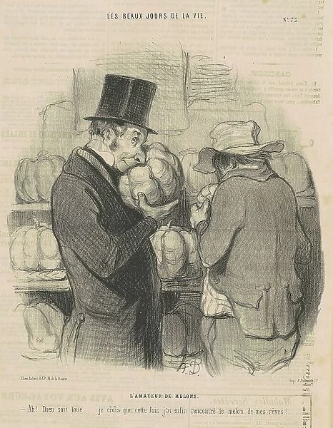 L'amateur de melons, 19th century. Creator: Honore Daumier