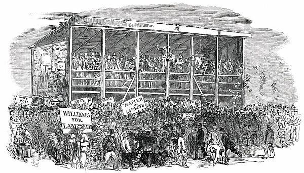 The Lambeth Election - the Hustings on Kennington Common, 1850. Creator: Unknown