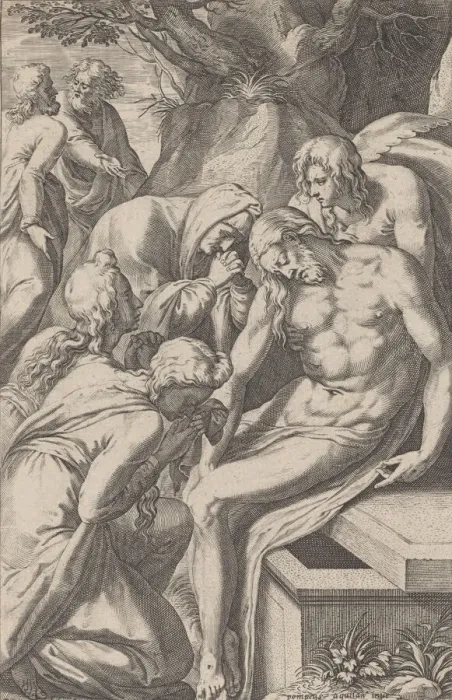 Framed Print : The Lamentation, 1598-1632. Creator: Raphael Sadeler Framed Print : The Lamentation, 1598-1632. Creator: Raphael Sadeler