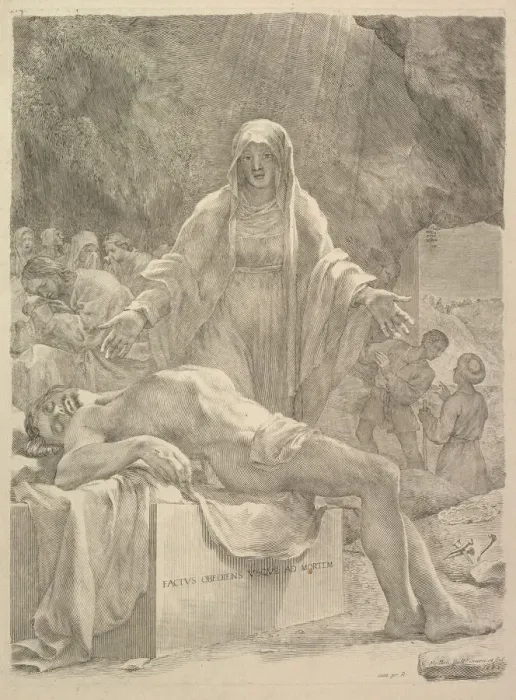 Framed Print : Lamentation, 1683. Creator: Claude Mellan Framed Print : Lamentation, 1683. Creator: Claude Mellan