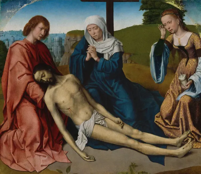 Framed Print : Lamentation over the Body of Christ, c. 1500. Creator: Gerard David Framed Print : Lamentation over the Body of Christ, c. 1500. Creator: Gerard David