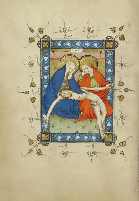 Framed Print : The Lamentation; Book of Hours, about 1405-1410. Creator: Masters of Dirc van Delf Framed Print : The Lamentation; Book of Hours, about 1405-1410. Creator: Masters of Dirc van Delf