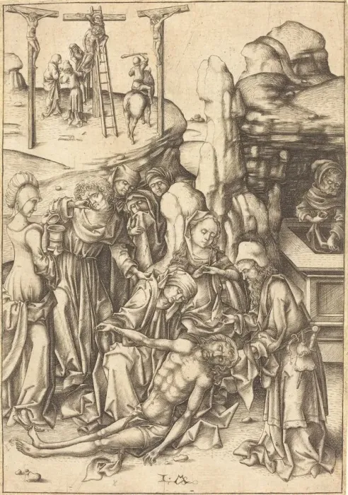 Framed Print : The Lamentation, c. 1480. Creator: Israhel van Meckenem Framed Print : The Lamentation, c. 1480. Creator: Israhel van Meckenem