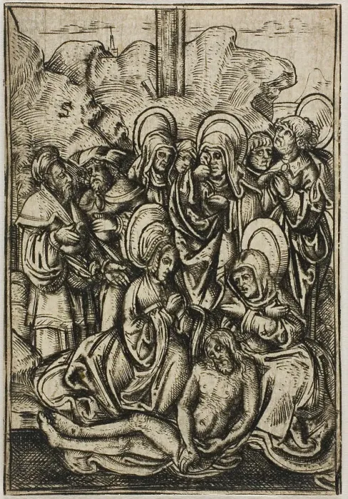 Framed Print : Lamentation Over Christ, 1500 / 25. Creator: Master S Framed Print : Lamentation Over Christ, 1500 / 25. Creator: Master S