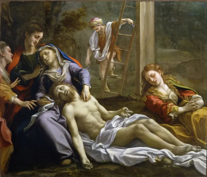 Framed Print : The Lamentation over Christ, 1524-1525. Artist: Correggio (1489-1534) Framed Print : The Lamentation over Christ, 1524-1525. Artist: Correggio (1489-1534)