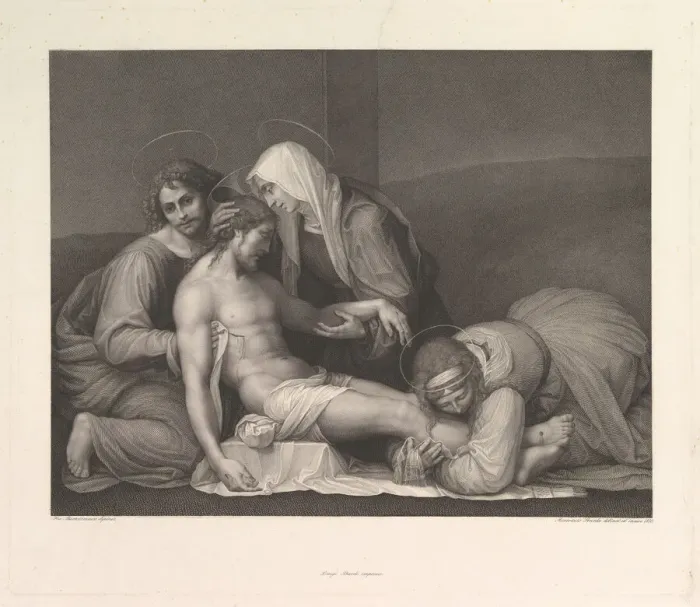 Framed Print : The Lamentation of Christ, 1841. Creator: Franz Anton Erich Moritz Steinla Framed Print : The Lamentation of Christ, 1841. Creator: Franz Anton Erich Moritz Steinla