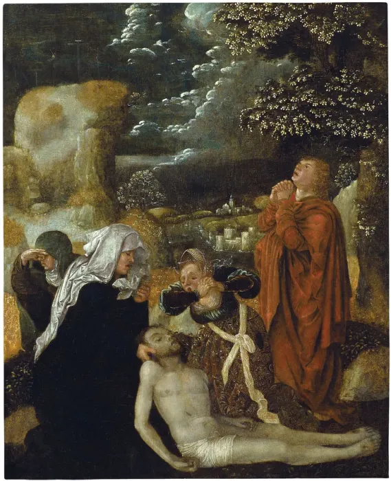 Framed Print : The Lamentation over Christ. Artist: Apt, Ulrich, the Elder (1460-1532) Framed Print : The Lamentation over Christ. Artist: Apt, Ulrich, the Elder (1460-1532)