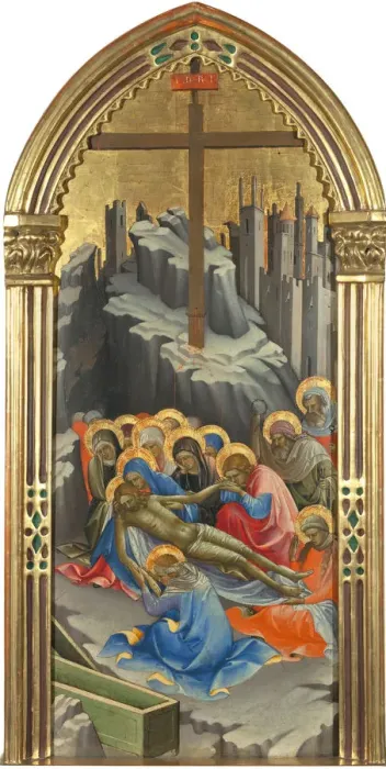 Framed Print : The Lamentation over Christ. Artist: Lorenzo Monaco (ca. 1370-1425)