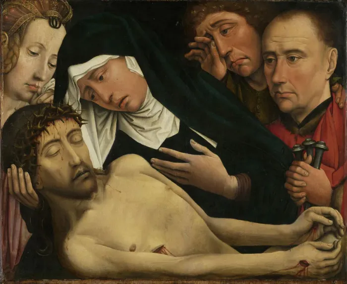 Framed Print : The Lamentation over Christ, c. 1510. Artist: De Coter, Colijn (c. 1440 / 5-c. 1522 / 32) Framed Print : The Lamentation over Christ, c. 1510. Artist: De Coter, Colijn (c. 1440 / 5-c. 1522 / 32)