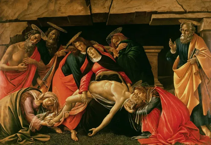 Framed Print : Lamentation over the Dead Christ. Artist: Botticelli, Sandro (1445-1510)